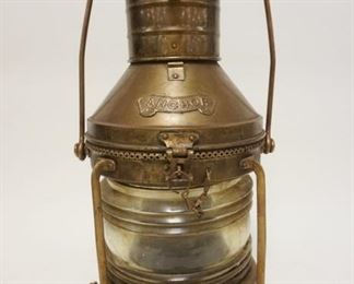 1066 LARGE BRASS SHIPS LANTERN *ANCHOR* APPROXIMATELY 23 IN HIGH