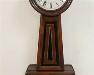 1067 E HOWARD & CO BANJO WALL CLOCK, ROSEWOOD VENEER CASE W/REVERSE PAINTED GLASS, 29 IN HIGH