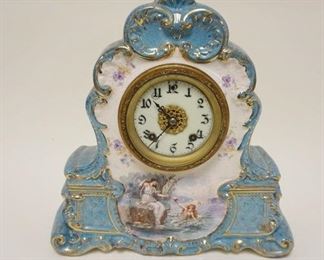 1075 NEW HAVEN ROYAL BONN CHINA CLOCK, APPROXIMATELY 5 IN X 12 1/2 IN X 13 IN