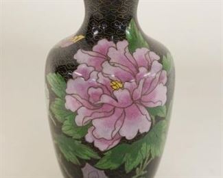 1079 CLOISONNE VASE W/FLOWERS & BUTTERFLY, APPROXIMATELY 7 1/2 IN HIGH