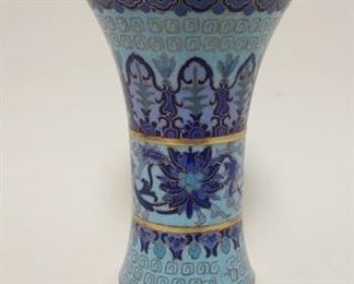 1082 CLOISONNE FLAIRED VASE W/DECORATIONS ON INTERIOR RIM, APPROXIMATELY 6 1/4 IN HIGH