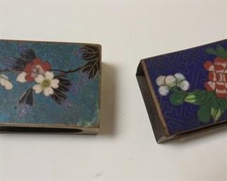 1084 CLOISONNE MATCHBOX HOLDERS, LOT OF 2