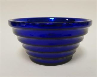 1086 CZECH BLUE MERCURY ART DECO BOWL, APPROXIMATELY 8 1/2 IN X 4 1/2 IN HIGH