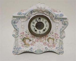 1087 GILBERT ROYAL BONN CHINA CLOCK NO 407, APPROXIMATELY 11 1/2 IN X 5 1/2 IN X 11 1/2 IN HIGH