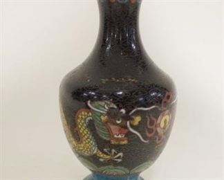 1098 CLOISONNE VASE W/DRAGONS, APPROXIMATELY 5 3/4 IN