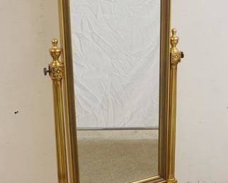 1125 GILT CHEVELLE MIRROR, FRAME HAS FLUTED COLUMNS W/URN FINIALS, APPROXIMATELY 26 IN X 65 1/2 IN