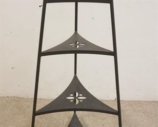 1141 METAL TRIANGULAR SHELF W/TAPERED TOP, EACH SHELF HAS CUT OUT DESIGN, APPROXIMATELY 40 3/4 IN HIGH