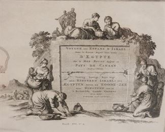 1149 FRAMED MAP VOYAGE DES ENFANS D'ISRAEL OF THE WANDERINGS OF MOSES & THE ISRAELITES THROUGH EGYPT, APPROXIMATELY 27 1/4 IN X 23 1/4 IN OVERALL