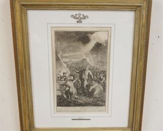 1171 FRAMED & MATTED ENGRAVING, NOAH OFFERS BURNT OFFERING, APPROXIMATELY 21 IN X 25 IN