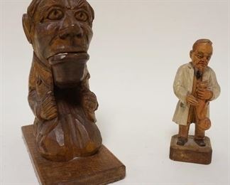 1179 LOT CARVED WOODEN CHARACTERS W/NUTCRACKER, MR DELIVERY BABY, NUTCRACKER, APPROXIMATLEY 8 IN HIGH