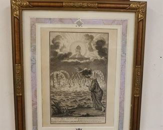 1184 FRAMED & MATTED ENGRAVING PROPHET EZECHIEL, APPROXIMATELY 26 IN C 19 IN
