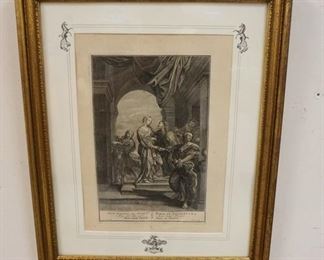 1188 FRAMED & MATTED ENGRAVING OF MARIA ELIZABETH OF AUSTRIA, CARLO MARATI PINX DUFLOS SCULPS, APPROXIMATELY 18 1/2 IN X 22 1/2 IN OVERALL