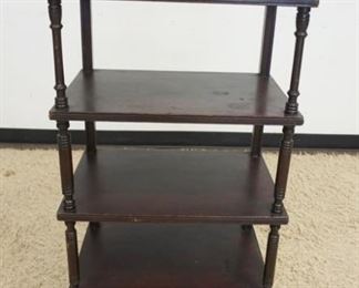 1214 EASTLAKE VICTORIAN WALNUT SHELF W/DRAWER AT BASE, APPROXIMATELY 20 1/4 IN X 13 IN X 23 1/2 IN HIGH