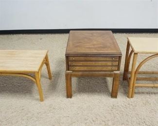 1221 LANE 3 DRAWER LAMP TABLE & 2 VAN SCIVER BENTWOOD TABLES