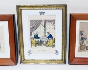 1238 LOT OF 3 FRENCH FRAME AND MATTED COLORED PRINTS