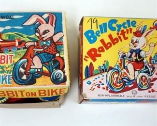 1265 LOT OF 2 VINTAGE WIND UP TOYS, JAPAN, APPROXIMATELY 5 IN HIGH
