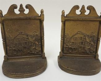 1274 CAST METAL BRADLEY AND HUBBARD BOOKENDS, APPROXIMATELY 5 1/4 IN HIGH