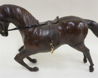 1276 LEATHER HORSE, APPROXIMATELY 16 IN X 9 1/2 IN HIGH