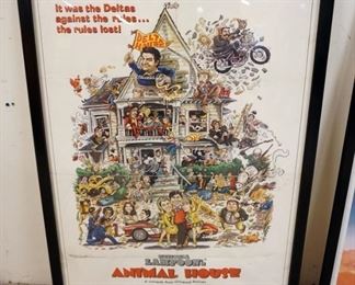 1281 FRAMED NATIONAL LAMPOON ANIMAL HOUSE MOVIE POSTER, APPROXIMATELY 29 IN X 34 IN