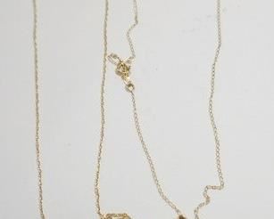 1300 14K DIAMOND AND LEAF NECKLACE WITH EXTRA CHAIN, LENGHTS ARE 18 IN, 2.51 DWT WITH CRYSTAL AND STONE