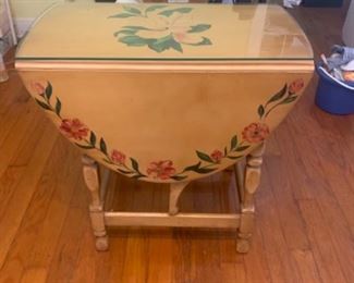Handpainted fold down table
