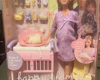 RARE Happy Family Pregnant Midge Barbie Doll Set. Never used in box circa 2002. 