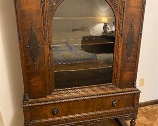 Antique china cabinet - made by the Chicago Furniture Company.  Original finish--in very good condition.  Asking $375.  I have had this cabinet for about 52 years and have enjoyed it for displaying nic-nacs and special pieces.  