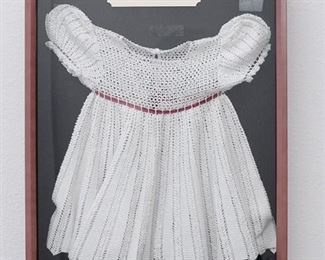 1942 Hand Crafted Baby Dress, Framed