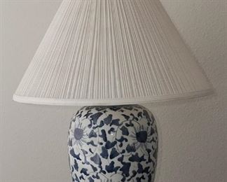 Cobalt Blue Floral Lamp