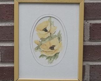 Framed Yellow Flowers Print