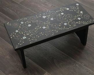 Hand Painted Foot Stool Black