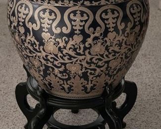 Large Decorative Planter PotTable BlackGold