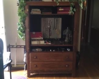 Webb entertainment center and Jewelry