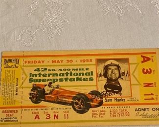 3 1958 42nd Annual Indy Race Tickets