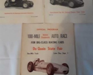 3 DuQuoin State Fair 100 Mile Auto Race Programs 1950s