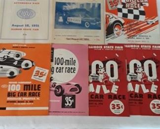 7 1950s AAA USAC 100 Mile Big Race Programs From Illinois State Fair