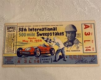 1954 Indianapolis International 500 Mile Sweepstakes Ticket