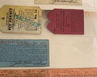 1955 Collection Of Pit Passes