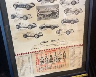 1957 500 Mile Champions Calendar Framed