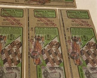 1959 Indy 500 Admission Tickets