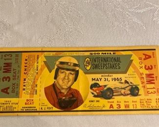 1965 Indy Race Ticket