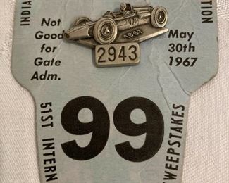 1967 Silver Tone Motor Speedway Pin
