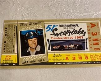 1967 Single Ticket For 48th Annual Indy Race