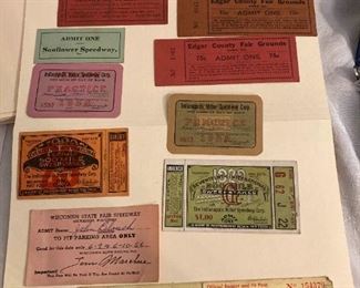 Assorted Racing Event Tickets From 1950s
