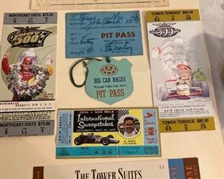 Indy Race Tickets 71, 00, 01 and Much More