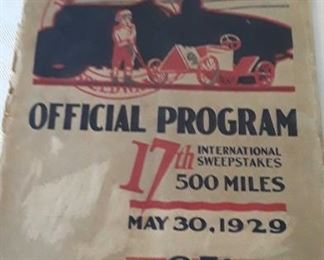 Original 1929 Indianapolis 500 Program
