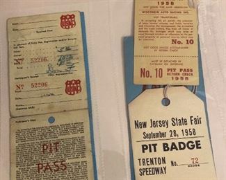 Pit Passes 1958 WI, NJ, and More