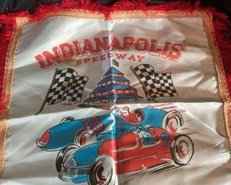 Vintage Indy 500 Square Flag With Fringe