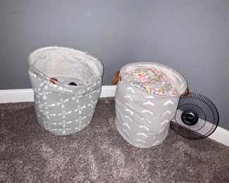 Fabric storage cubes, hampers