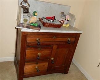 Antique marble-top cabinet